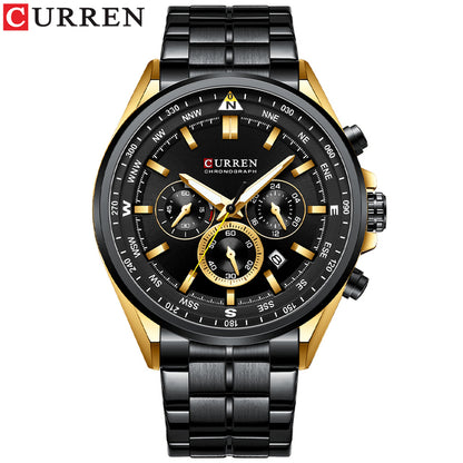 CURREN 8399 Stainless Steel Watch for Men - Black