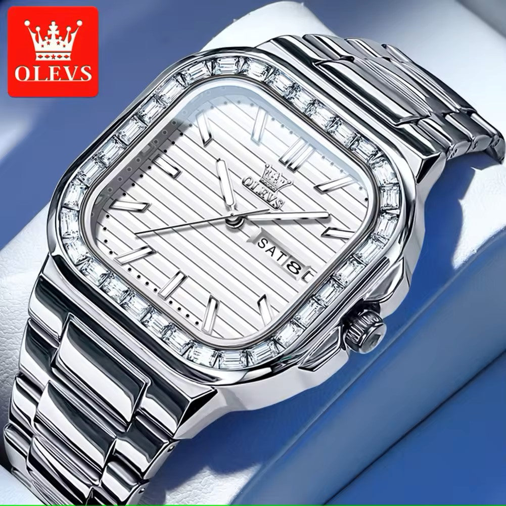 Olevs 9966 Stainless Steel Analog Watch For Men – Silver