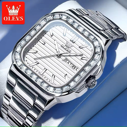 Olevs 9966 Stainless Steel Analog Watch For Men – Silver