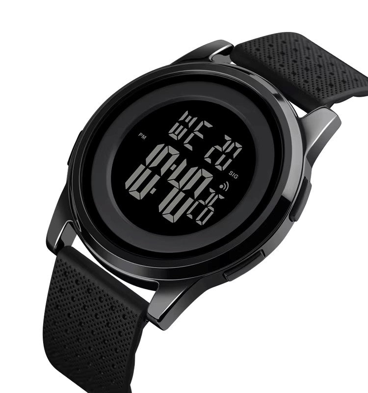 SKMEI 1502 Silicon strap resin glass 5 ATM waterproof digital watch for Men’s- Black