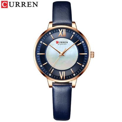CURREN 9080 Belt Quartz Belt Wristwatch for Women - Blue