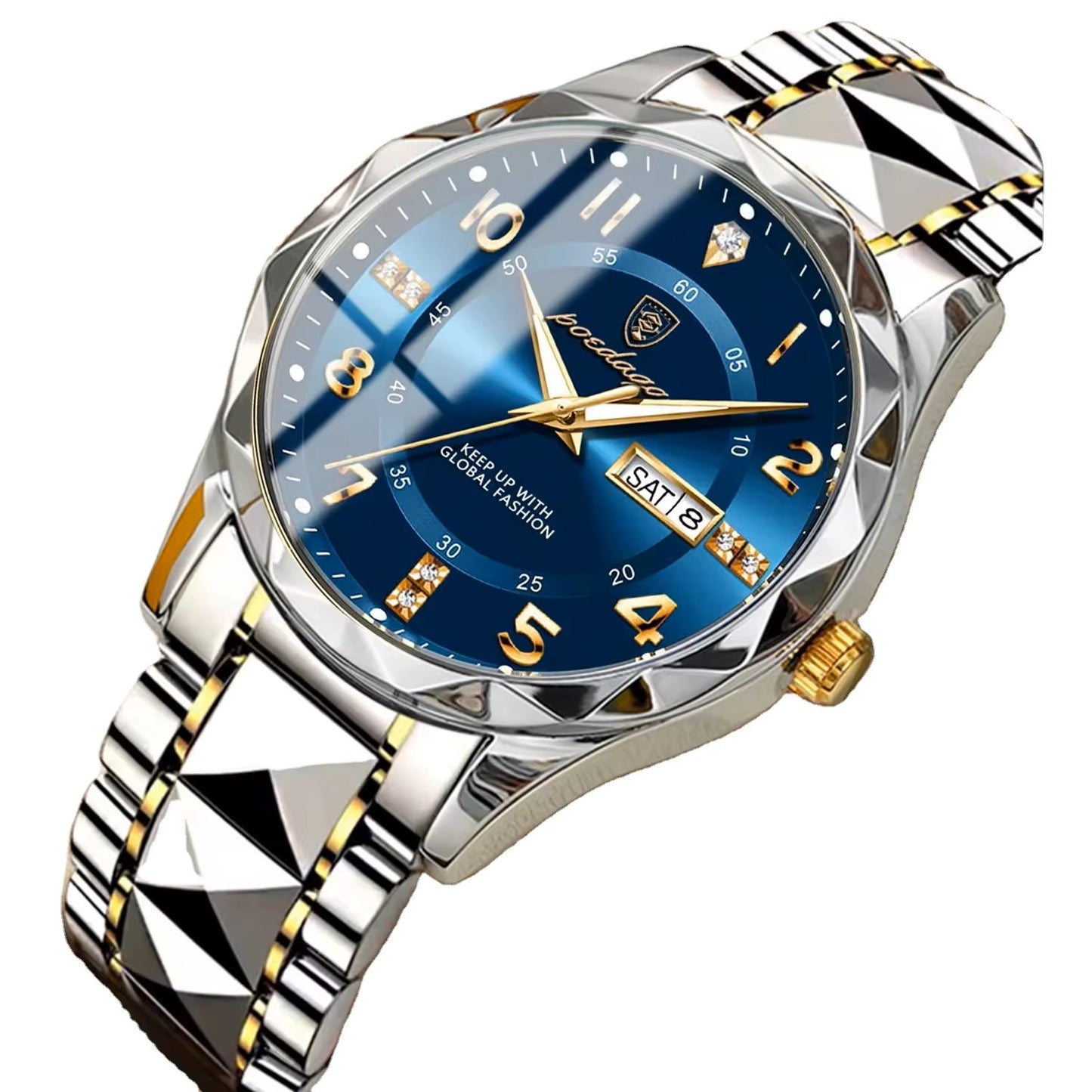 POEDAGAR 802 Leather Casual Luminous Luxury Quartz Men’s Watch