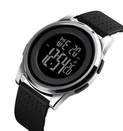 SKMEI 1502 Silicon strap resin glass 5 ATM waterproof digital watch for Men’s- Black Silver