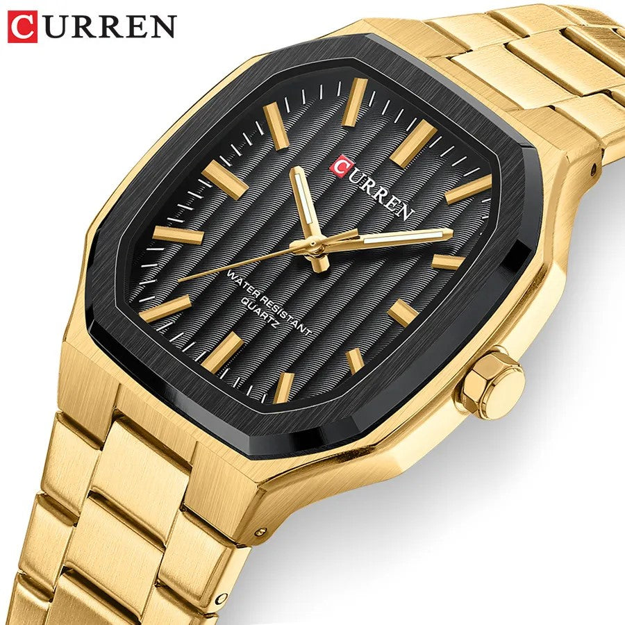 CURREN 8458 Luxury Brand Watch for Men - Gold & Black