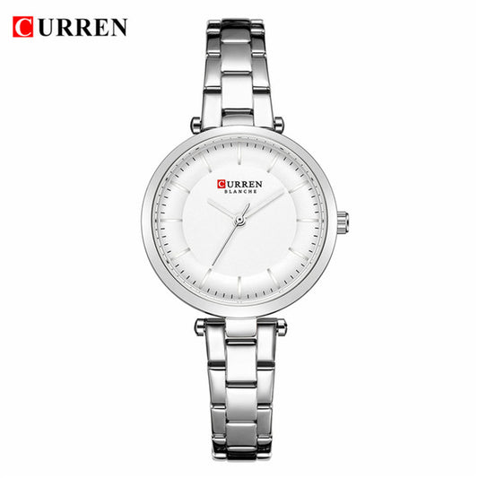 Curren 9054 Quartz Bracelet Watch for Women - Silver
