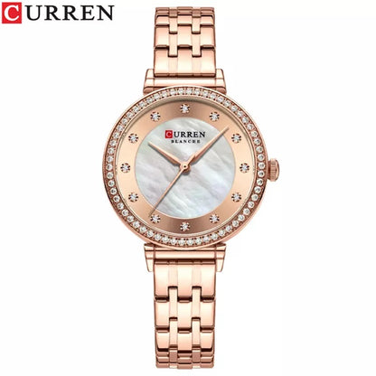 CURREN 9087 Watches for Women – Rose Gold & White
