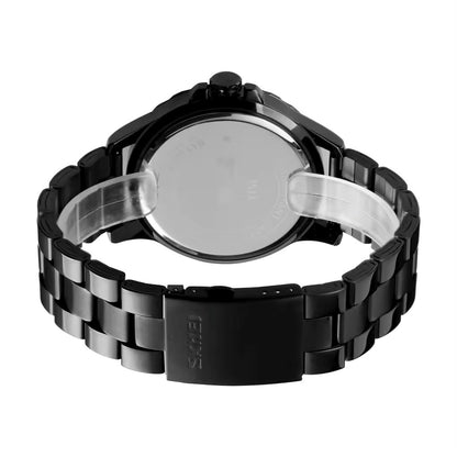 SKMEI 1513 Stainless Steel Analog Quartz Men’s Watch- Black