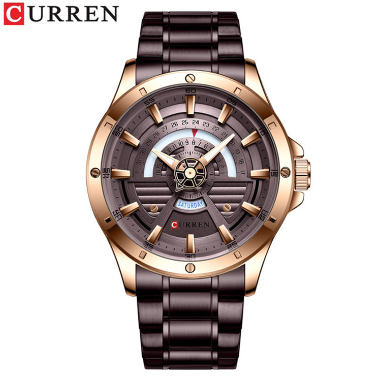 CURREN 8381 Luxury Quartz Watch for Men - Bronze