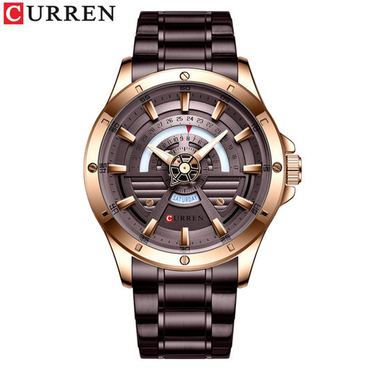 CURREN 8381 Luxury Quartz Watch for Men - Bronze