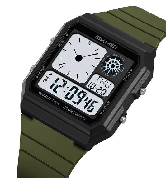 SKMEI 2347 Multifunctional Water-proof Ultra thinness 35.8mm dial Sports watch- Green