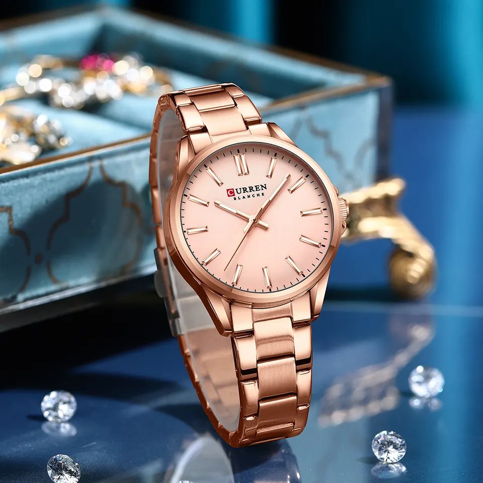CURREN 9090 Watches for Women – Rose Gold