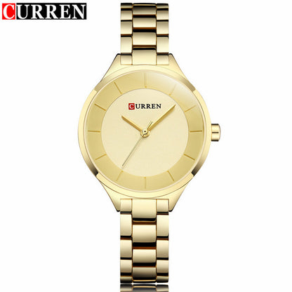 Curren C9015L Stainless Steel Analog Watch for Women - Gold