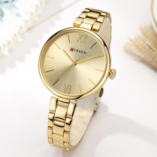 CURREN 9017 Luxury Brand Watch – For Women - Gold