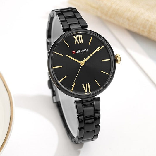 CURREN 9017 Luxury Brand Watch – For Women - Black