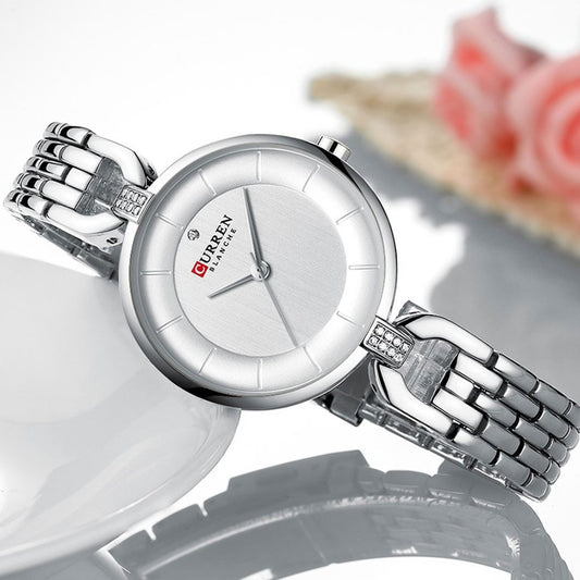 Curren 9052 Quartz Stainless Steel Watch for Women – Silver