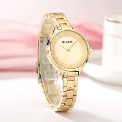 Curren C9015L Stainless Steel Analog Watch for Women - Rose Gold
