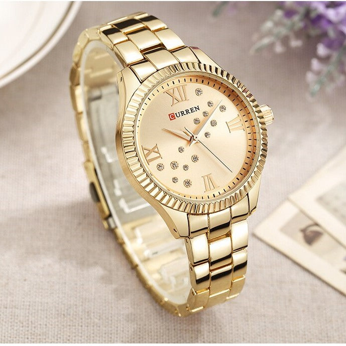 CURREN C9009L Stainless Steel Watch for Women – Gold