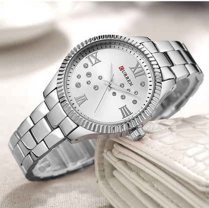 CURREN C9009L Stainless Steel Watch for Women – Silver