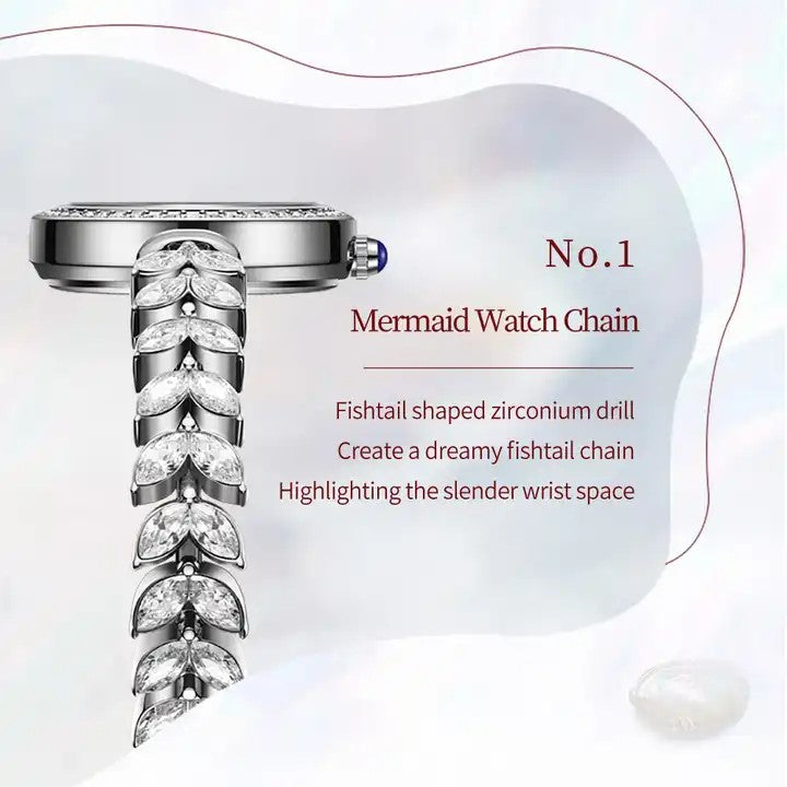 OLEVS 9971 Trendy Rhinestone Bracelet Watch For Women-Silver