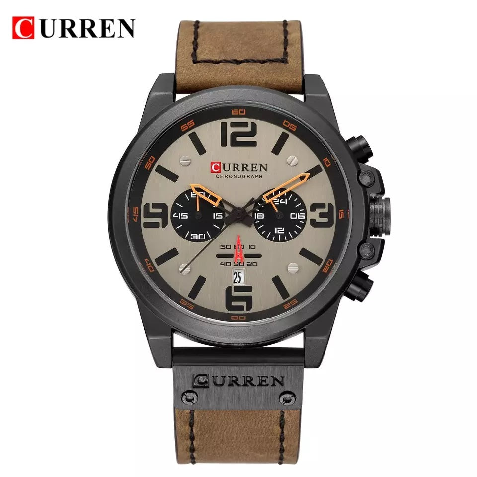 CURREN 8314 Belt Quartz Watch for Men - Light Brown