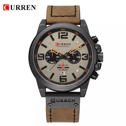 CURREN 8314 Belt Quartz Watch for Men - Light Brown
