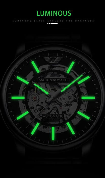 Trsoye 8368 Automatic Stainless Steel Watch for Men - Black