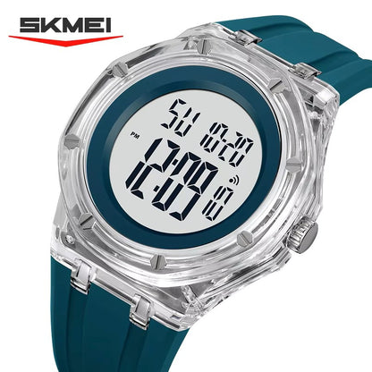 SKMEI 2489 Digital Watch Activity Silicone Strap Water Resist Chrono Calendar Sports Watch- Blue - 1299