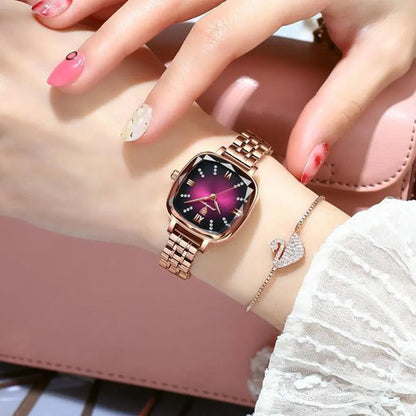 POEDAGAR 712 Wristwatch for Women - Rose Gold & Magenta