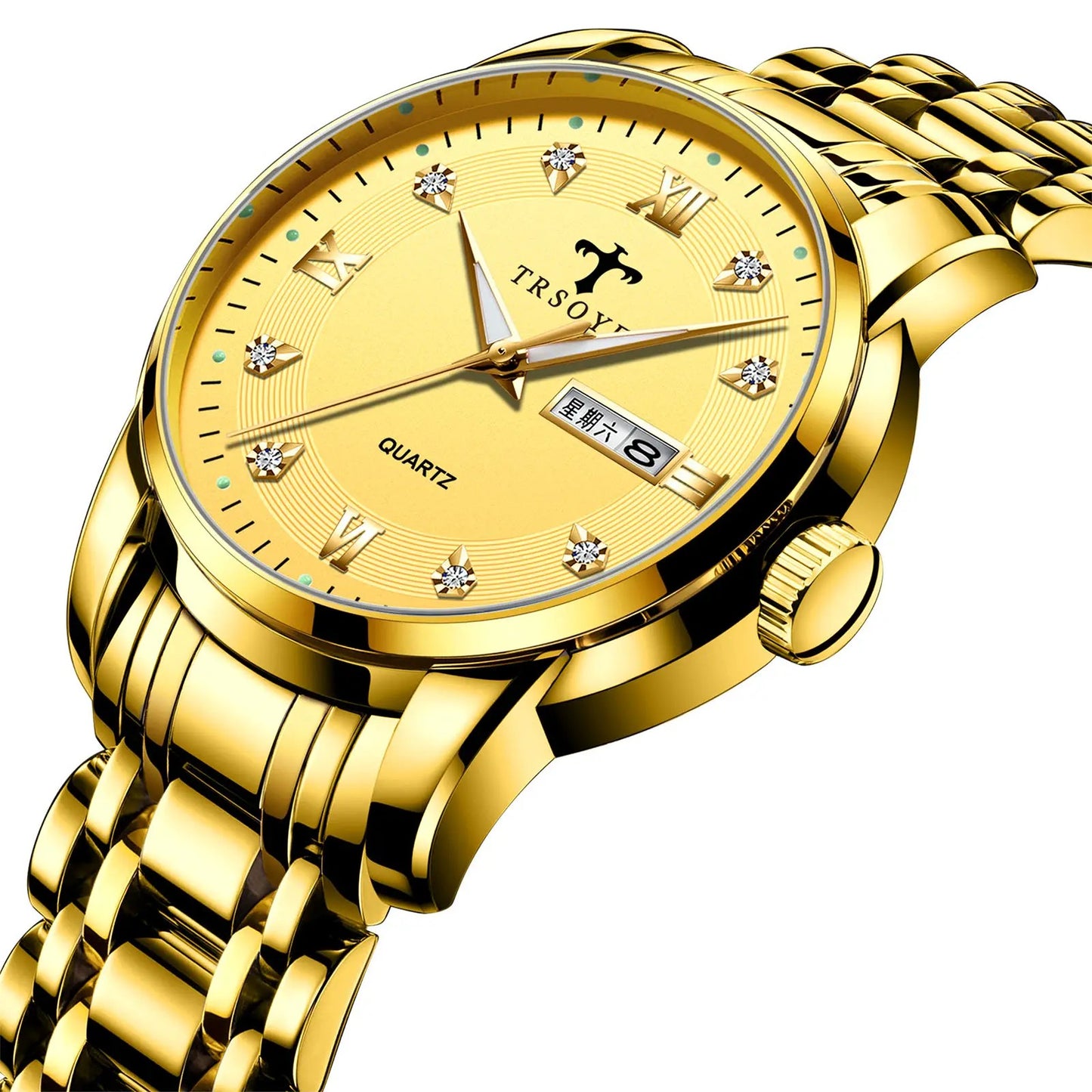 Trsoye 838 Stainless steel Men’s Luxury Watches – Gold