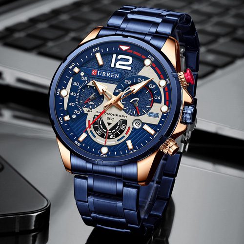 CURREN 8395 Luxury Brand Watch for Men - Blue