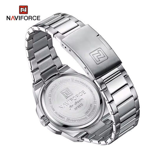 NAVIFORCE 9212 Stainless Steel Men’s Quartz Movement Watch - Silver