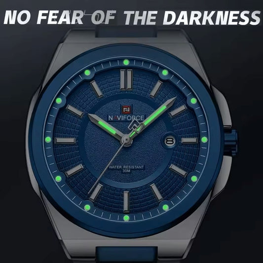 NAVIFORCE 9212 Stainless Steel Men’s Quartz Movement Watch - Blue