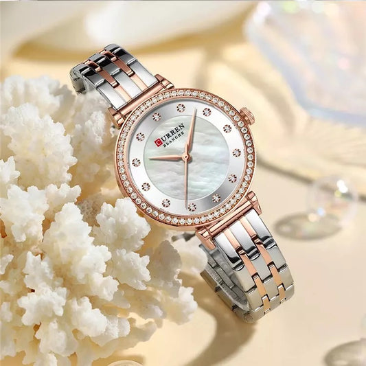 CURREN 9087 Watches for Women – Silver & Rose Gold