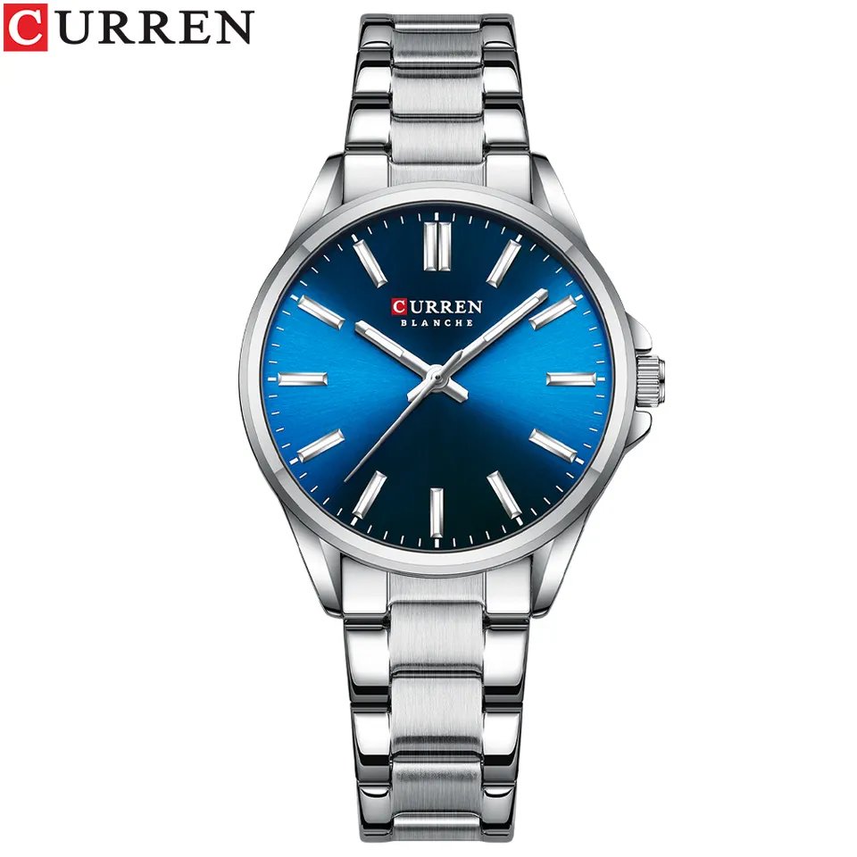 CURREN 9090 Watches for Women – Silver & Blue