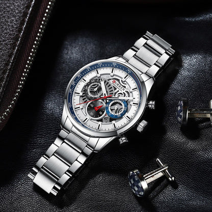 CURREN 8391 Stainless Steel Watch for Men - Silver