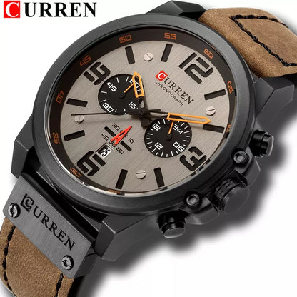 CURREN 8314 Belt Quartz Watch for Men - Light Brown