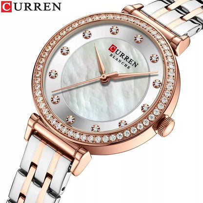 CURREN 9087 Watches for Women – Silver & Rose Gold