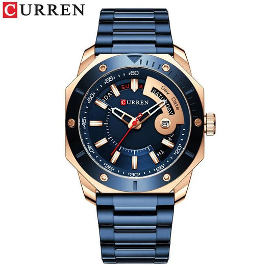 CURREN 8344 Stainless Steel Watch for Men - Blue