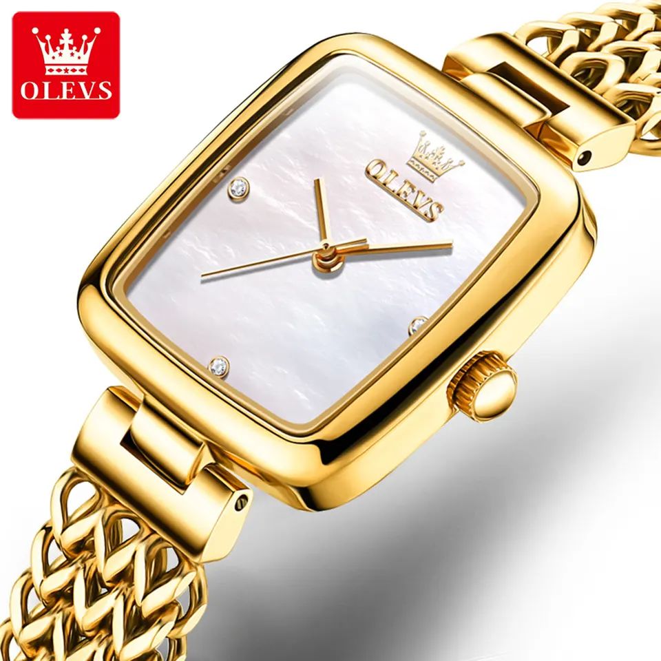 Olevs 9948 Luxury elegant stainless steel fashion Women’s quartz watch- Gold Silver