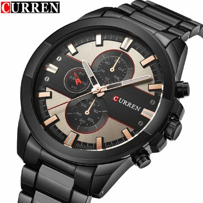 Curren 8274 Luxury Men Wrist Watch Alloy Strap Business Quartz Classic Brand Watch for Men’s- Black