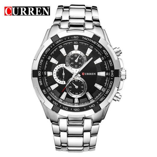 CURREN 8023 Analog Watch for Men - Silver & Black