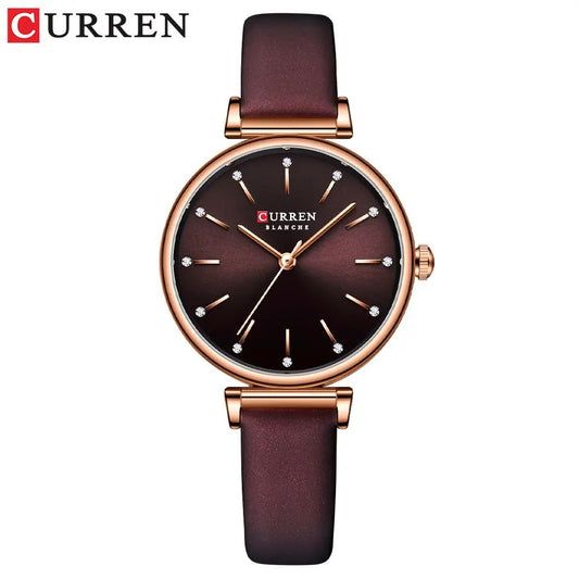 Curren 9081 Belt Wristwatches for Women - Dark Maroon