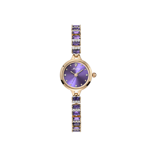 MEIBIN M1690L Luxury Crystal Bracelet Ladies Watch-Lavender