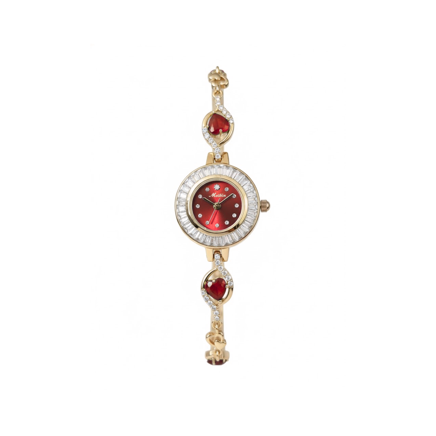 MEIBIN M1699L Luxury Crystal Bracelet Ladies Watch-Red