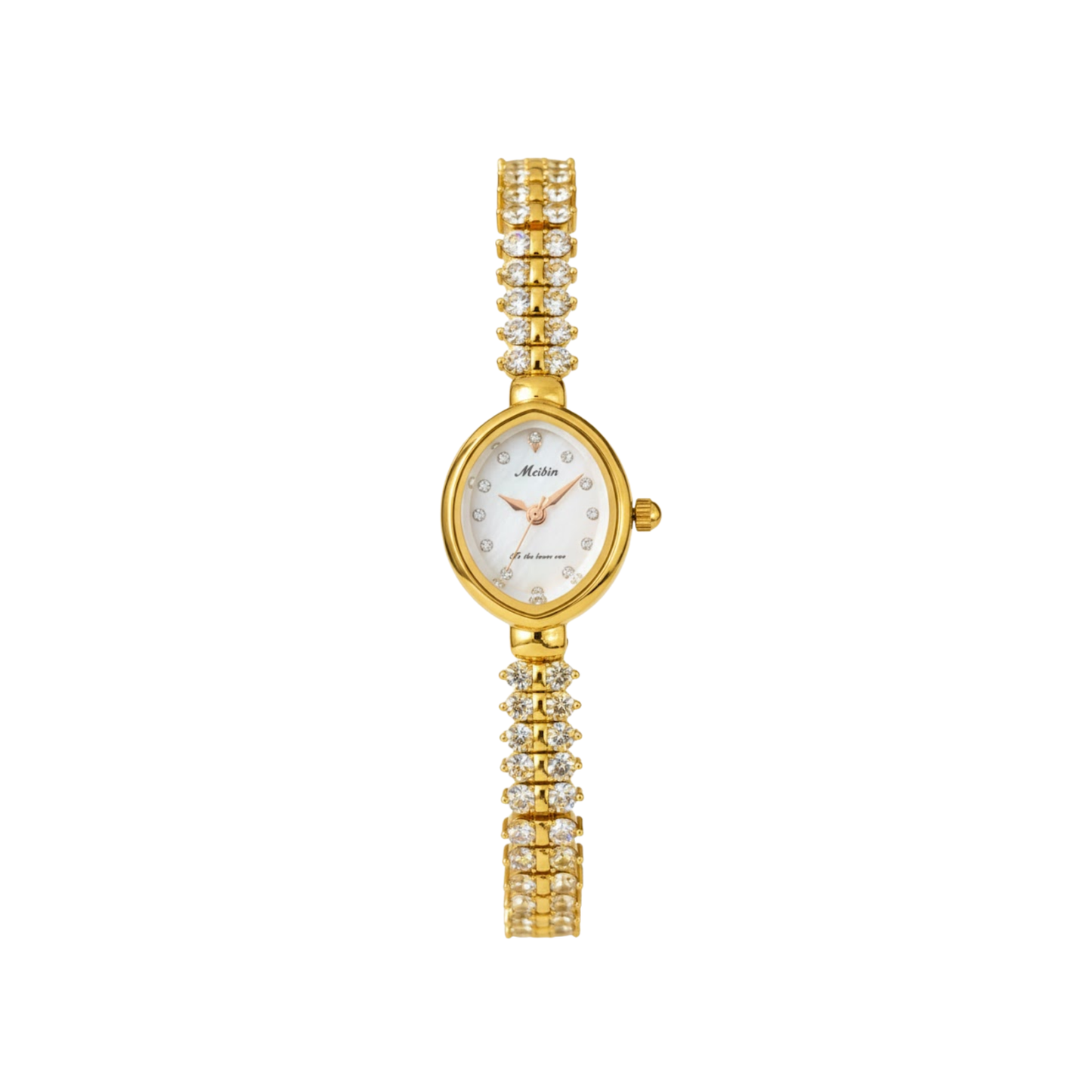 MEIBIN M1870L Luxury Crystal Bracelet Ladies Watch-Gold