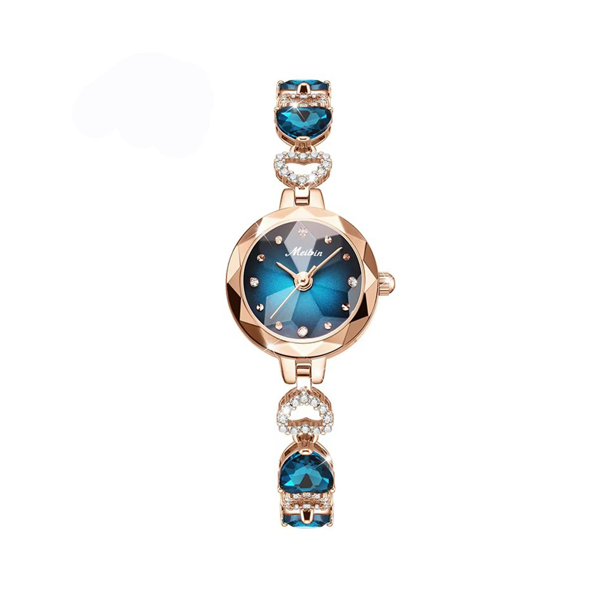 MEIBIN 1690 Luxury Fashion Bracelet Ladies Wristwatch-Blue
