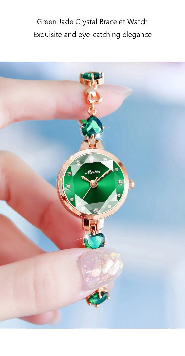 MEIBIN 1713 Luxury Diamond Bracelet Ladies Watch-Green