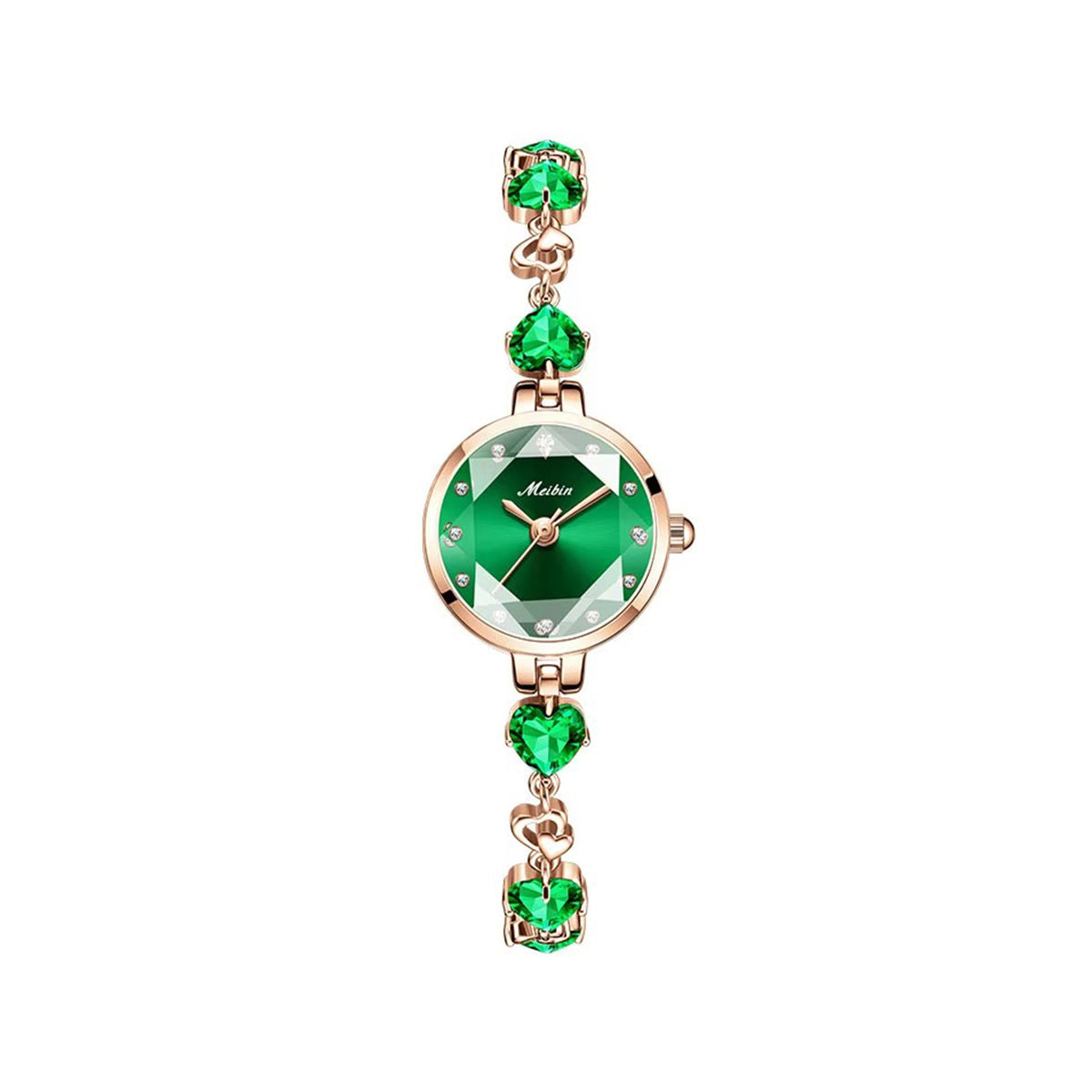 MEIBIN 1713 Luxury Diamond Bracelet Ladies Watch-Green