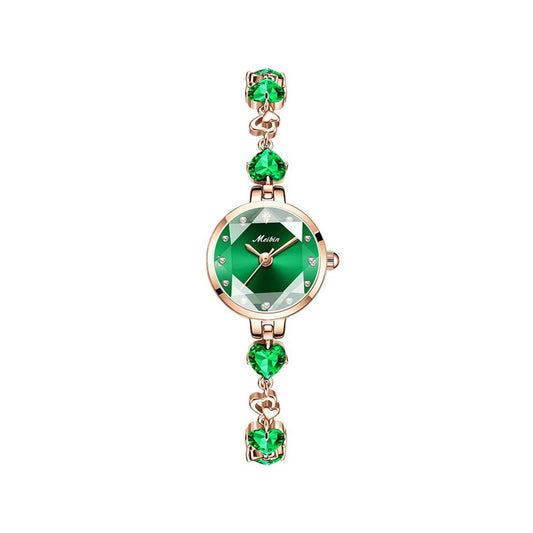 MEIBIN 1713 Luxury Diamond Bracelet Ladies Watch-Green