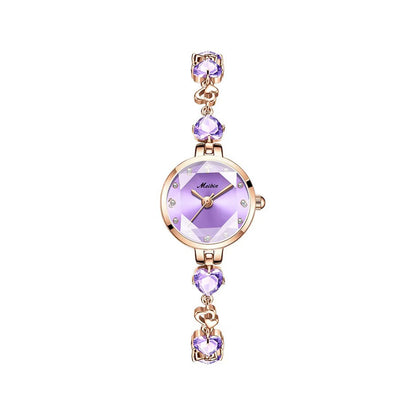 MEIBIN 1713 Luxury Diamond Bracelet Ladies Watch-Purple